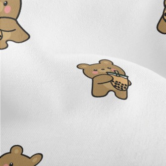 Cute Bear Loves Bubble Milk Lightweight Performance Linen