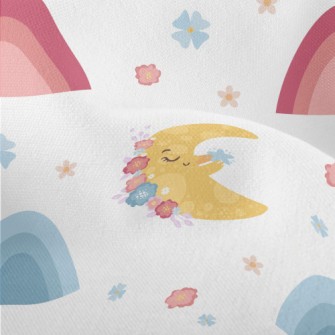 Flowers With Sun And Moon Lightweight Performance Linen