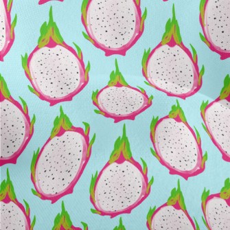 Hand Drawn Dragon Fruit Cross  Lightweight Performance Linen