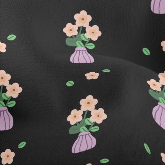 Hand Drawn Cartoon Vase Lightweight Performance Linen