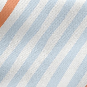 Orange Blue Zigzag Pattern Jersey Backed Fleece