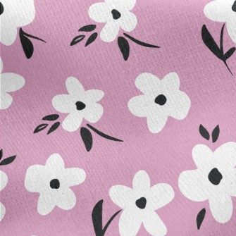 White Flower Graffiti Jersey Backed Fleece