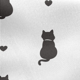 Cat Back And Love Jersey Backed Fleece