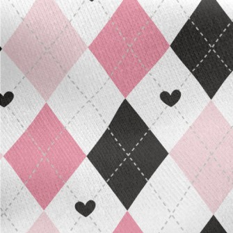 Black Pink Cute Diamond Jersey Backed Fleece