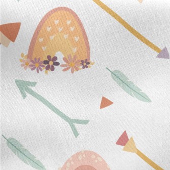 Bohemian Style Doodles Jersey Backed Fleece