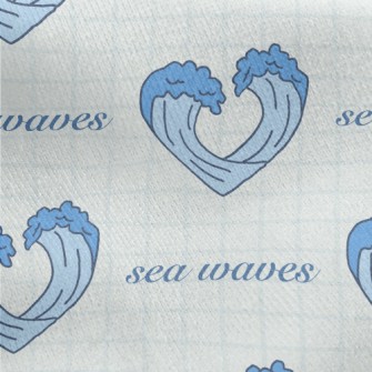 Cartoon Love Waves Jersey Backed Fleece