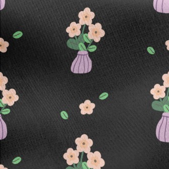 Hand Drawn Cartoon Vase Jersey Backed Fleece