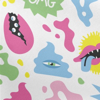 Hand Drawn Colorful Monsters Pongee
