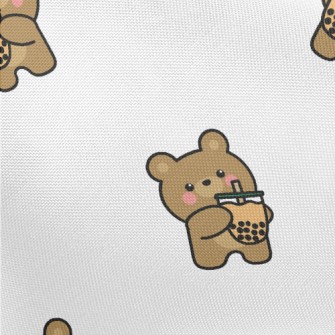 Cute Bear Loves Bubble Milk Pongee