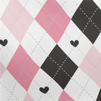 Black Pink Cute Diamond Pongee