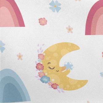 Flowers With Sun And Moon Pongee