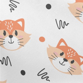 Cute Cartoon Fox Pongee