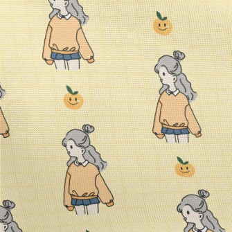 Cute Girl Illustration Pongee