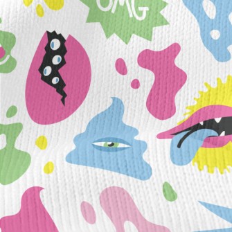 Hand Drawn Colorful Monsters Stretch Jersey
