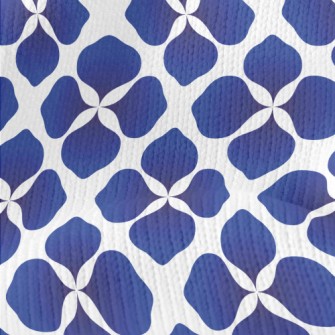 Abstract Blue Flowers Stretch Jersey