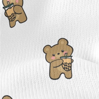 Cute Bear Loves Bubble Milk Stretch Jersey