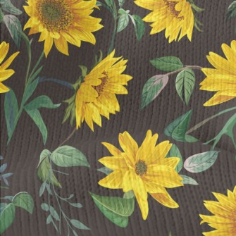 Realistic Hand Drawn Sunflower Stretch Jersey