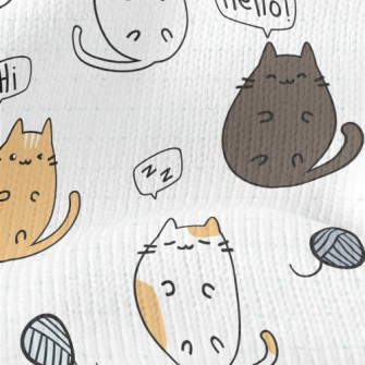 Cute Cartoon Kitten Stretch Jersey