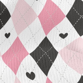 Black Pink Cute Diamond Stretch Jersey