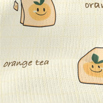 Orange Tea Bags Stretch Jersey
