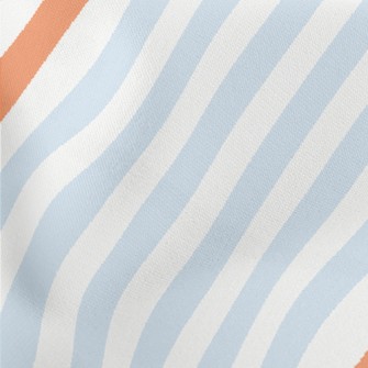 Orange Blue Zigzag Pattern Lightweight Cotton Poplin