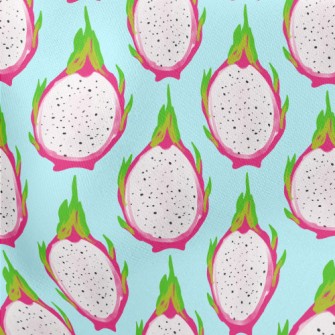 Hand Drawn Dragon Fruit Cross  Lightweight Cotton Poplin