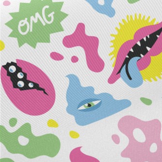 Hand Drawn Colorful Monsters Midweight Cotton Poplin