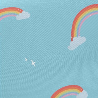 Hand Drawn Beautiful Rainbow Midweight Cotton Poplin