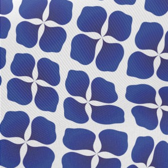 Abstract Blue Flowers Midweight Cotton Poplin