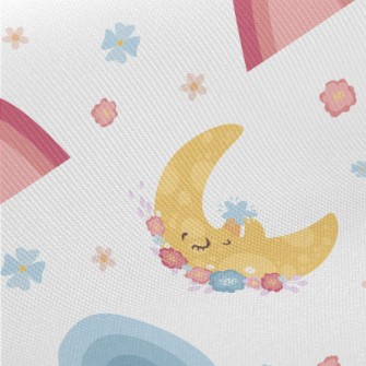 Flowers With Sun And Moon Midweight Cotton Poplin
