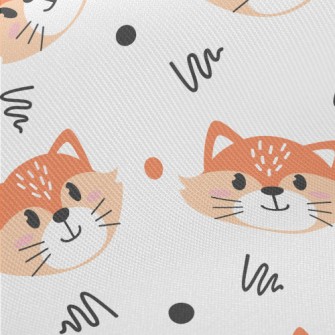 Cute Cartoon Fox Midweight Cotton Poplin
