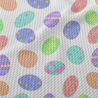Cartoon Easter Eggs Birdseye Piqué