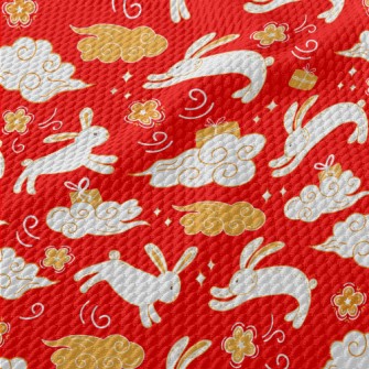Chinese Auspicious Clouds And  Birdseye Piqué