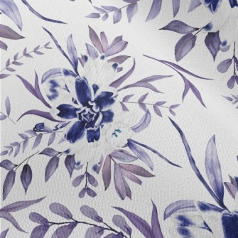Beautiful Navy Blue Flowers Chiffon
