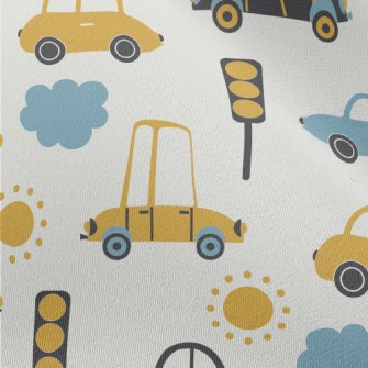 Cute Cartoon Car Chiffon