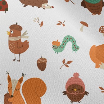 Animals In Autumn Warm Clothin Chiffon