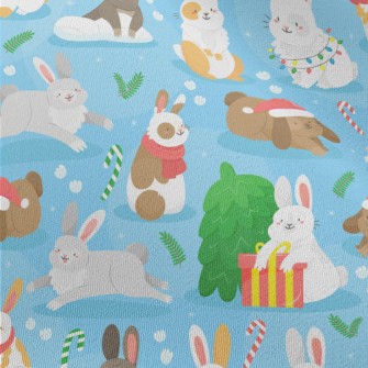 Cartoon Christmas Bunny Chiffon