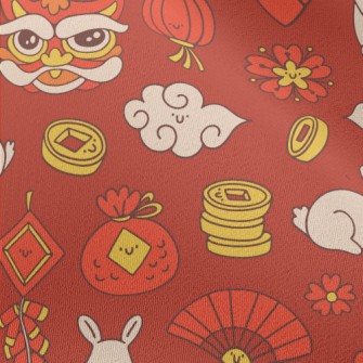 Cute Rabbit Year Illustration Chiffon