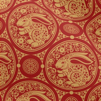 Chinese Paper-cut Art Rabbit Chiffon