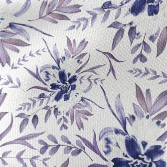 Beautiful Navy Blue Flowers Waterproof Canvas