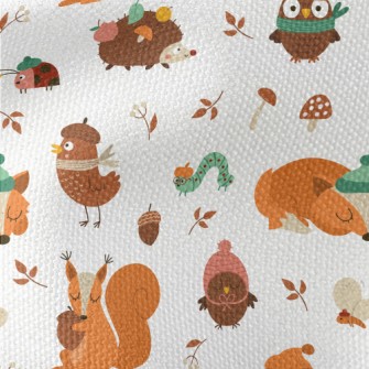 Animals In Autumn Warm Clothin Waterproof Canvas