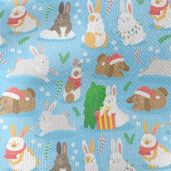 Cartoon Christmas Bunny Waterproof Canvas