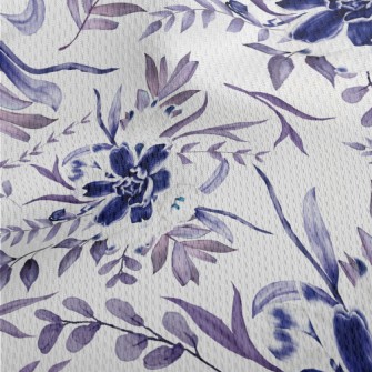 Beautiful Navy Blue Flowers Athletic Mesh Flat Back