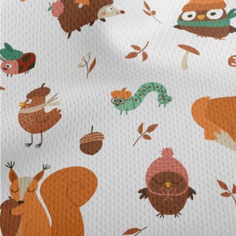 Animals In Autumn Warm Clothin Athletic Mesh Flat Back