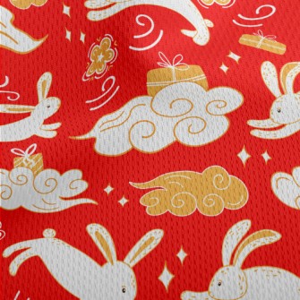 Chinese Auspicious Clouds And  Athletic Mesh Flat Back
