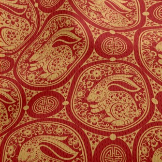 Chinese Paper-cut Art Rabbit Athletic Mesh Flat Back