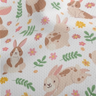 Cartoon Plush Rabbit Athletic Mesh Flat Back