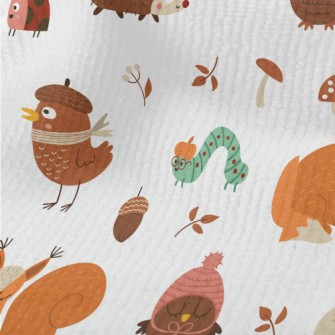 Animals In Autumn Warm Clothin Terry