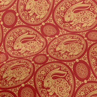 Chinese Paper-cut Art Rabbit Performance Linen