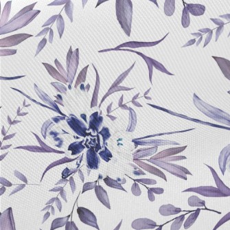 Beautiful Navy Blue Flowers Twill